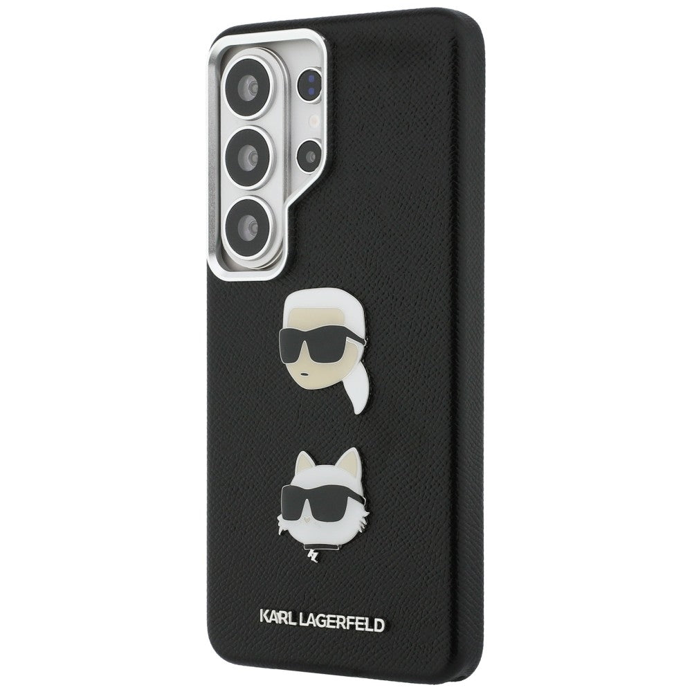 Custodia per Samsung Galaxy S26 Ultra S948, Karl Lagerfeld, Saffiano Karl & Choupette's Head Pin, Nera