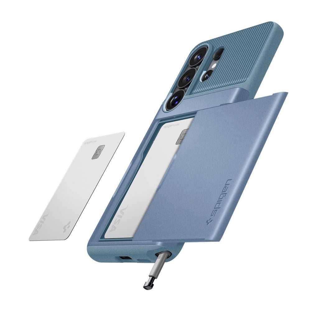 Custodia per Samsung Galaxy S26 Ultra S948, Spigen, Slim Armor CS, Blu ACS11225