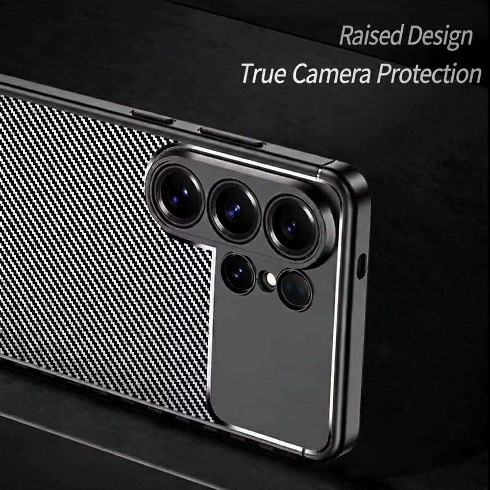 Custodia per Samsung Galaxy S26 Ultra S948, Techsuit, CarbonFiber, Nera