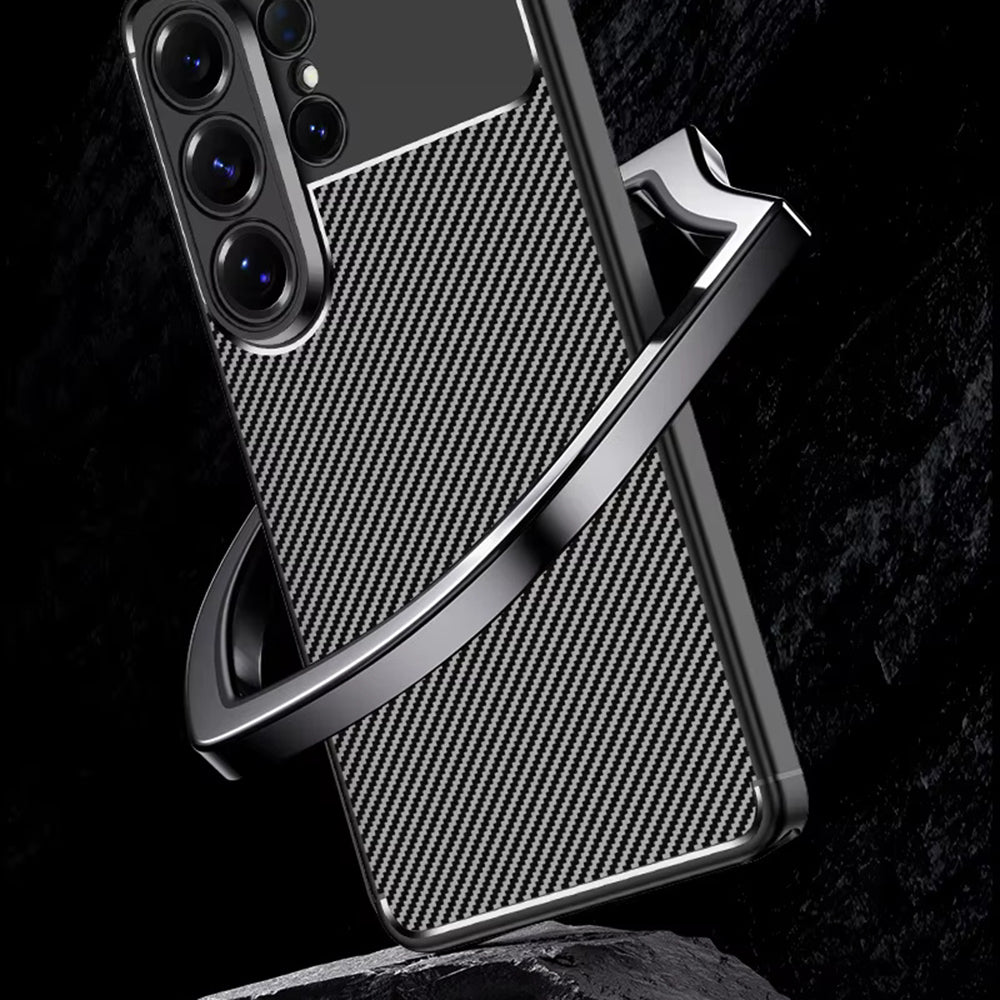 Custodia per Samsung Galaxy S26 Ultra S948, Techsuit, CarbonFiber, Nera