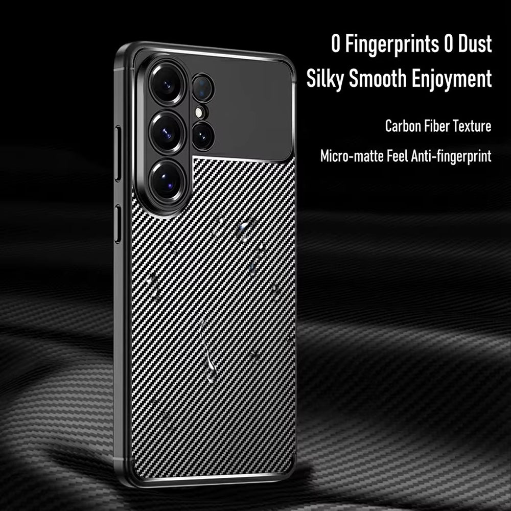 Custodia per Samsung Galaxy S26 Ultra S948, Techsuit, CarbonFiber, Nera