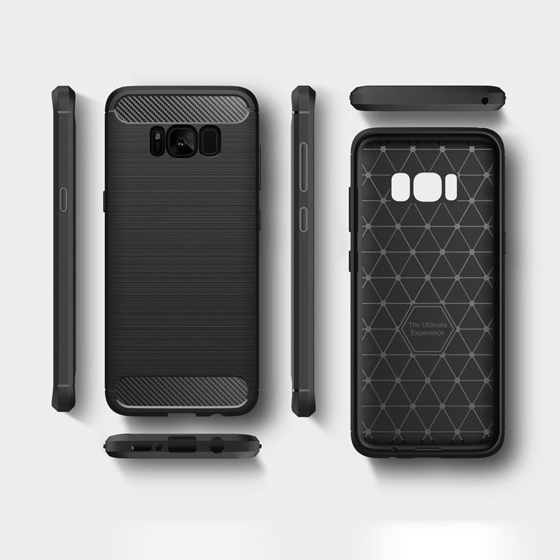 Custodia per Samsung Galaxy S8 G950, Techsuit, Carbonio, Nera