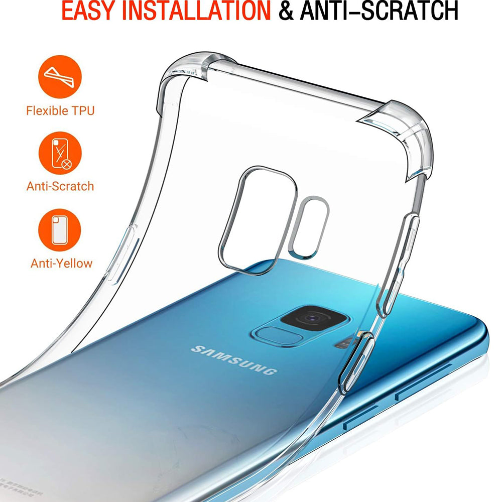 Custodia per Samsung Galaxy S9 G960, Techsuit, Shockproof Clear, Trasparente