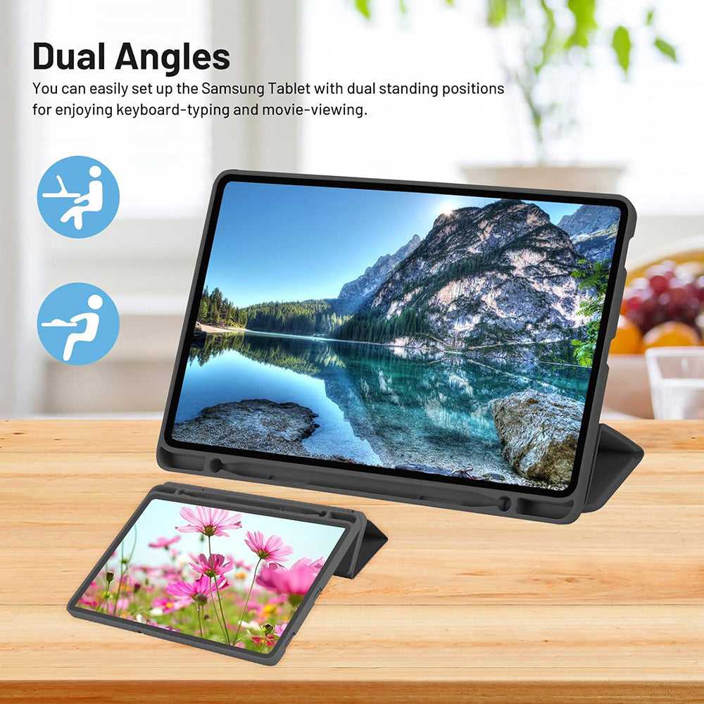 Custodia per Samsung Galaxy Tab A7 Lite, Techsuit, Flex Trifold, Nera