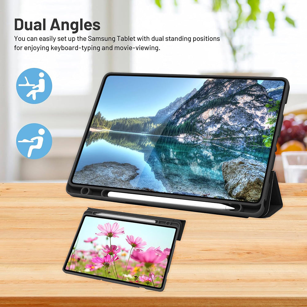 Custodia per Samsung Galaxy Tab A9+, Techsuit, Flex Trifold, Viola