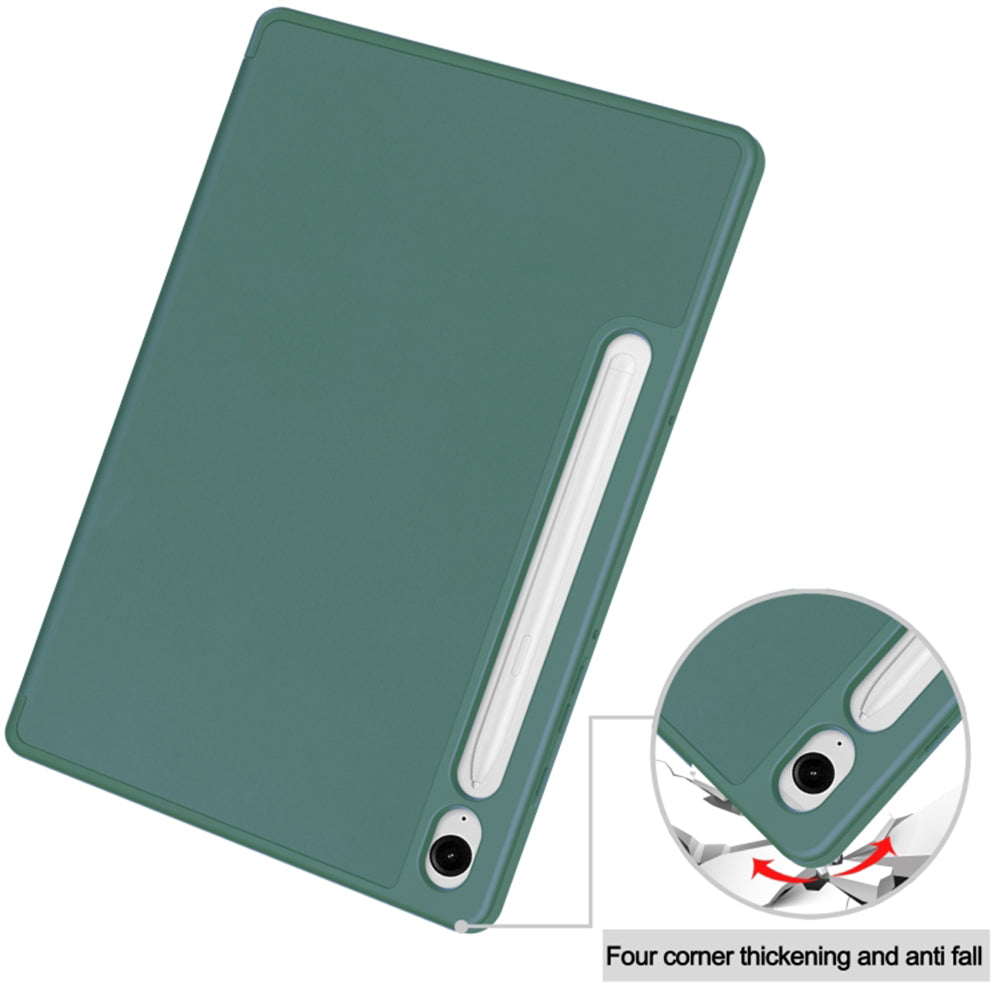 Custodia per Samsung Galaxy Tab S10 FE / Tab S9 FE, Techsuit, Flex Trifold, Verde
