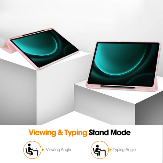 Custodia per Samsung Galaxy Tab S10+ / Tab S9 FE+ / Tab S9+, Techsuit, Flex Trifold, Rosa