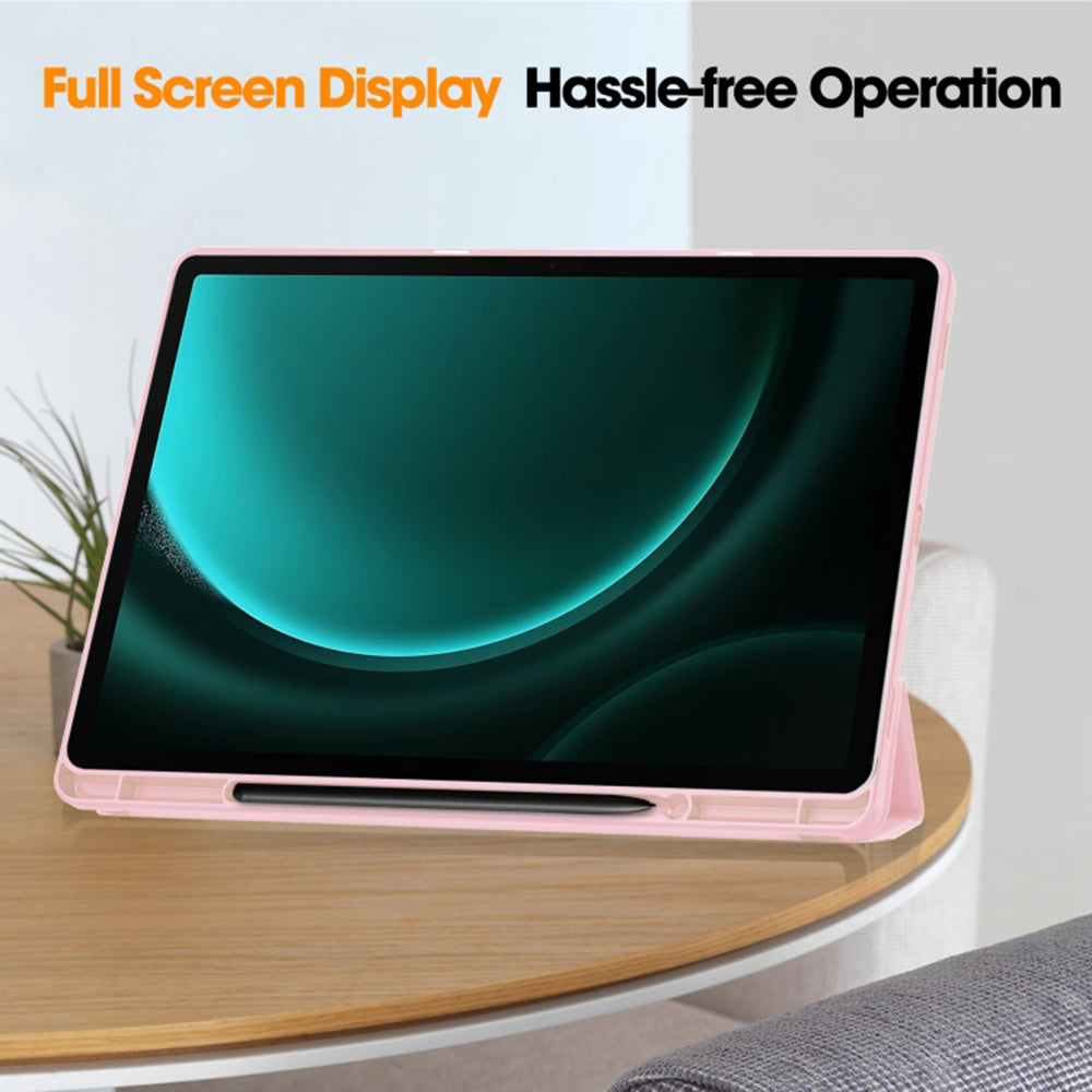 Custodia per Samsung Galaxy Tab S10+ / Tab S9 FE+ / Tab S9+, Techsuit, Flex Trifold, Rosa