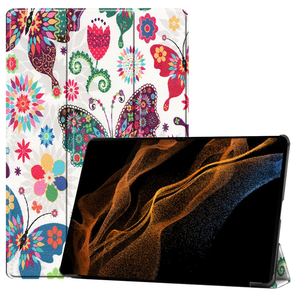 Custodia per Samsung Galaxy Tab S10 Ultra / Tab S9 Ultra / Tab S8 Ultra, Techsuit, FoldPro Butterfly, Multicolore