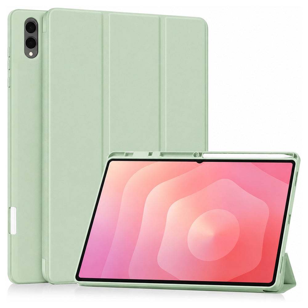 Custodia per Samsung Galaxy Tab S12 Ultra / Tab S11 Ultra, Techsuit, Flex Trifold, Verde Matcha