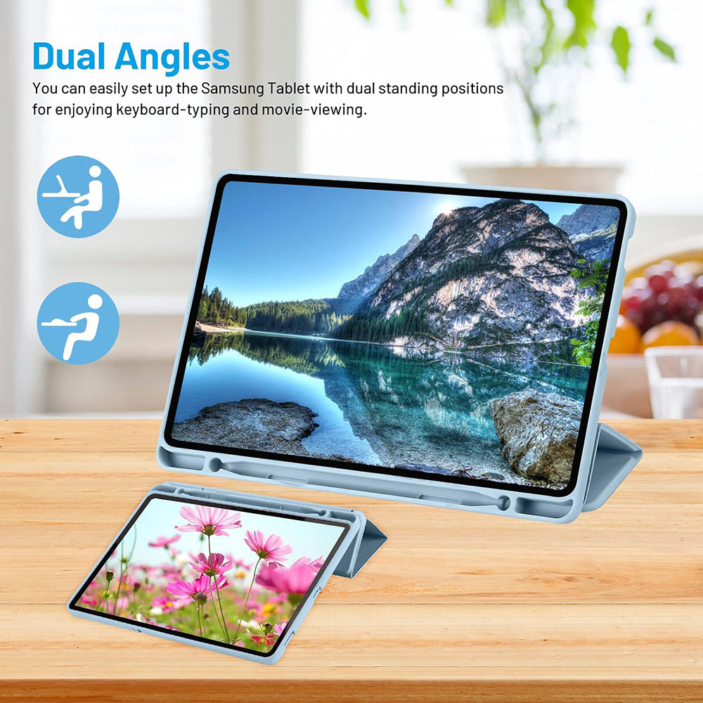 Custodia per Samsung Galaxy Tab S6 Lite (2024) / Tab S6 Lite (2022) / Tab S6 Lite (2020), Techsuit, Flex Trifold, Blu