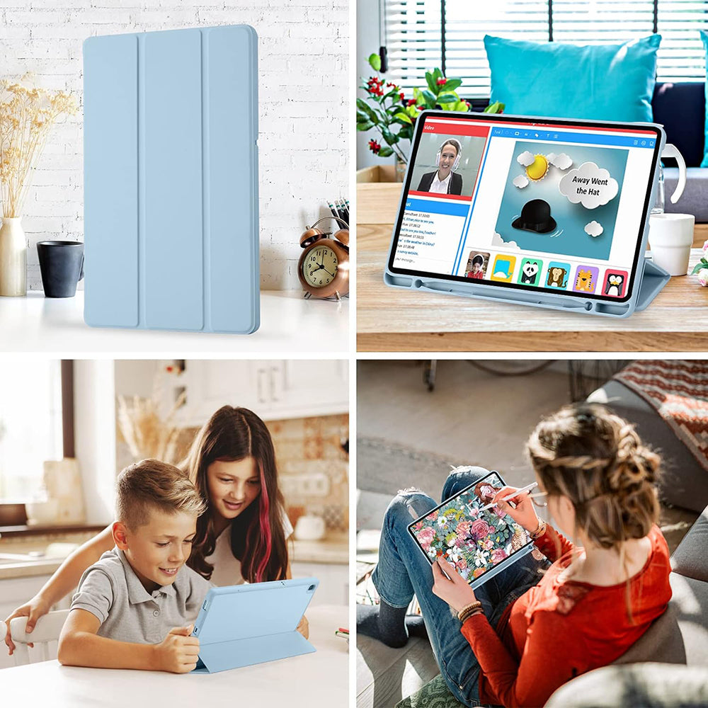 Custodia per Samsung Galaxy Tab S6 Lite (2024) / Tab S6 Lite (2022) / Tab S6 Lite (2020), Techsuit, Flex Trifold, Blu