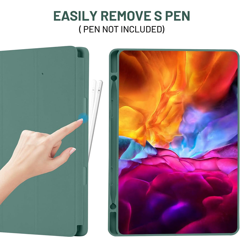 Custodia per Samsung Galaxy Tab S6 Lite (2024) / Tab S6 Lite (2022) / Tab S6 Lite (2020), Techsuit, Flex Trifold, Verde