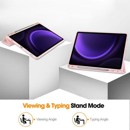 Custodia per Samsung Galaxy Tab S9 FE / Tab S9 / Tab S10 FE, Techsuit, Flex Trifold, Rosa