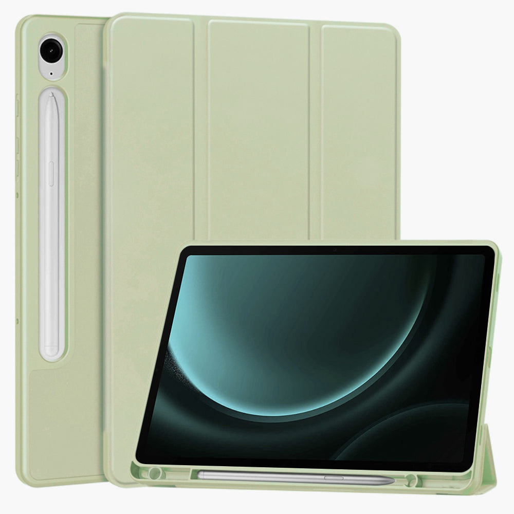 Custodia per Samsung Galaxy Tab S9 FE / Tab S9 / Tab S10 FE, Techsuit, Flex Trifold, Verde Matcha