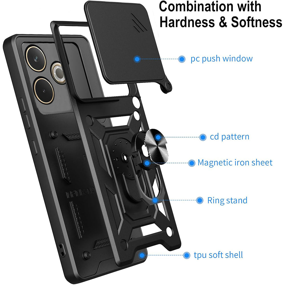 Custodia per Samsung Galaxy XCover7 Pro, Techsuit, CamShield, Nera