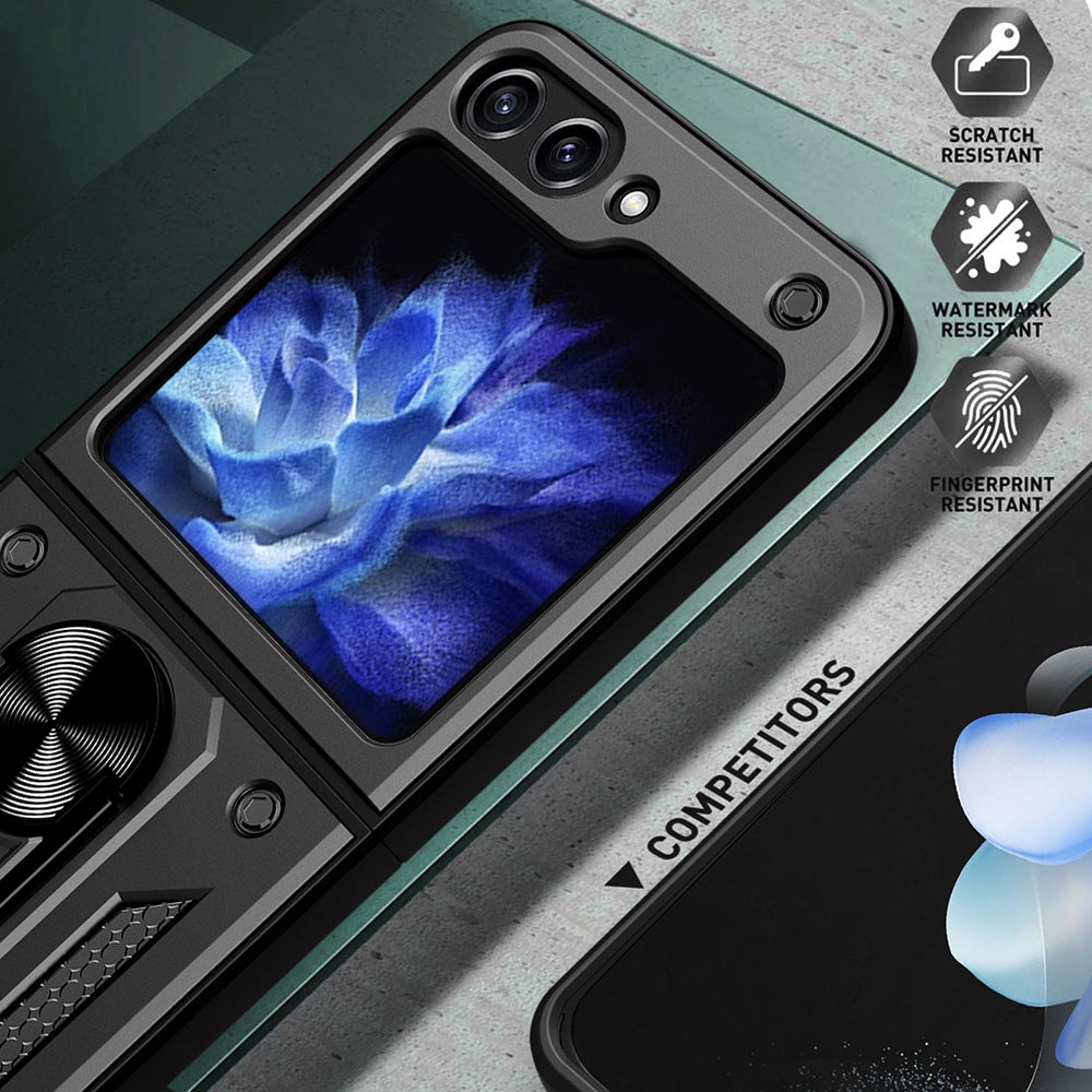 Custodia per Samsung Galaxy Z Flip5 F731, Techsuit, CamShield, Nera