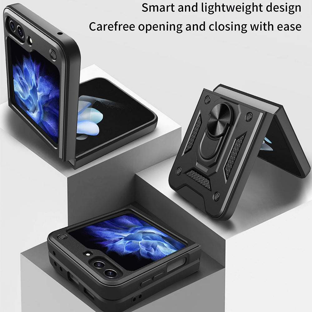 Custodia per Samsung Galaxy Z Flip5 F731, Techsuit, CamShield, Nera