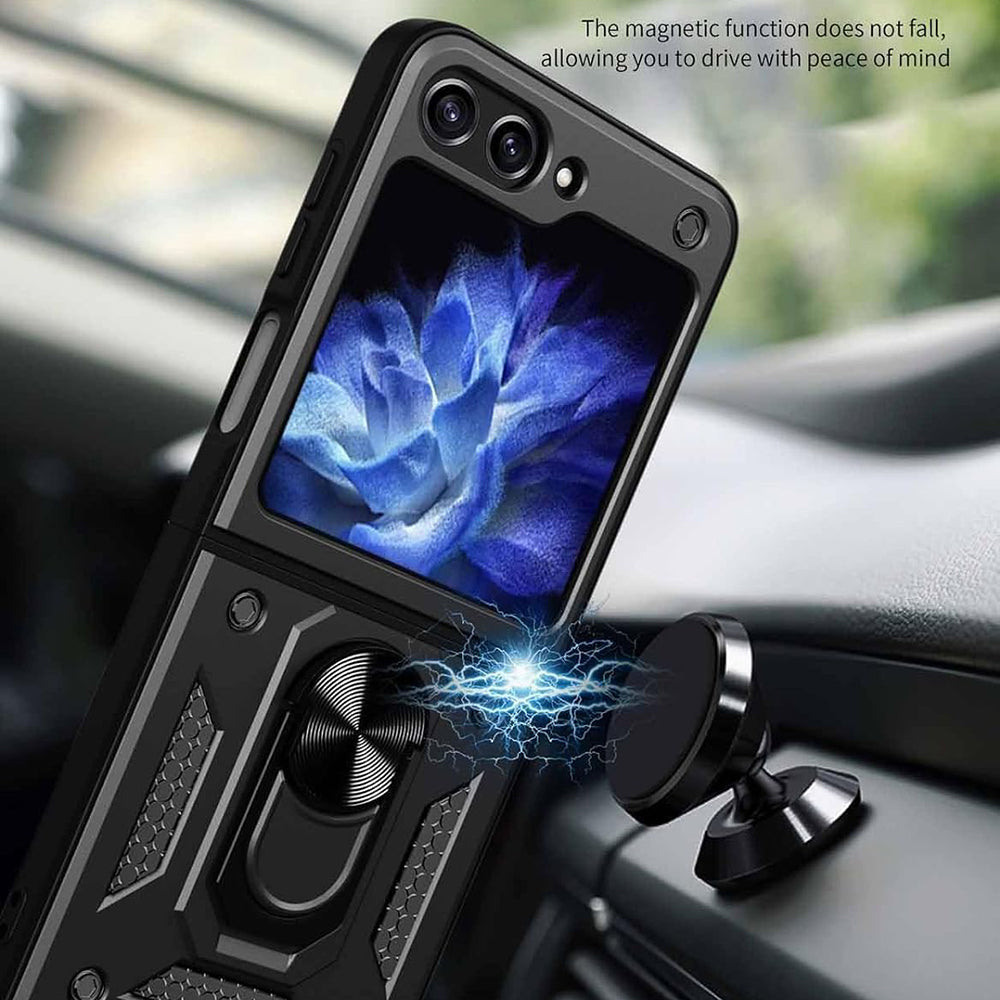 Custodia per Samsung Galaxy Z Flip7 FE F761 / Z Flip6 F741, Techsuit, CamShield, Nera