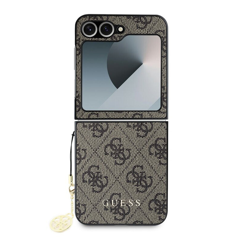 Custodia per Samsung Galaxy Z Flip7 FE F761 / Z Flip6 F741, Guess, 4G Charm, Marrone