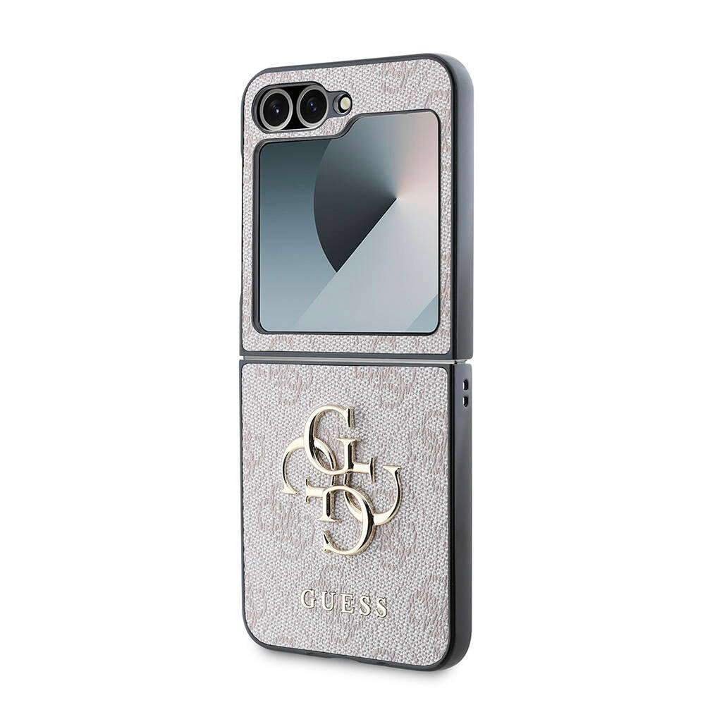 Custodia per Samsung Galaxy Z Flip7 FE F761 / Z Flip6 F741, Guess, 4G Metal Logo, Rosa