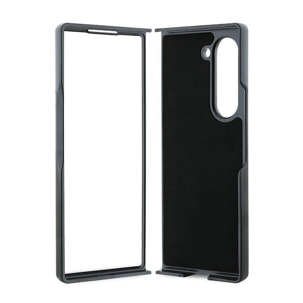 Custodia per Samsung Galaxy Z Fold6 F956, Karl Lagerfeld, Saffiano Monogram Karl's Head Metal, Nera
