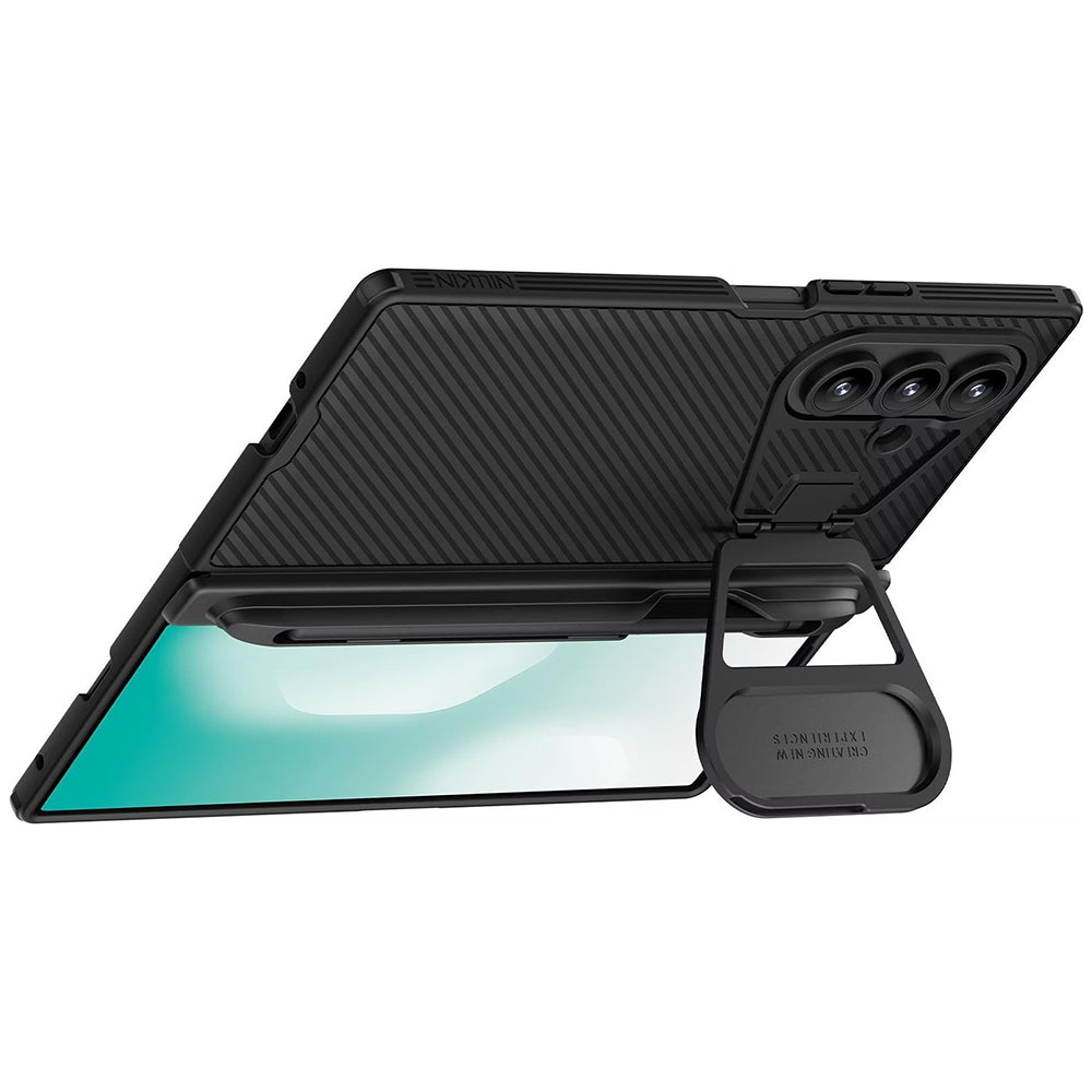 Custodia per Samsung Galaxy Z Fold7 F966, Nillkin, CamShield Prop con copertura metallica per lente e supporto per S-Pen, Nera