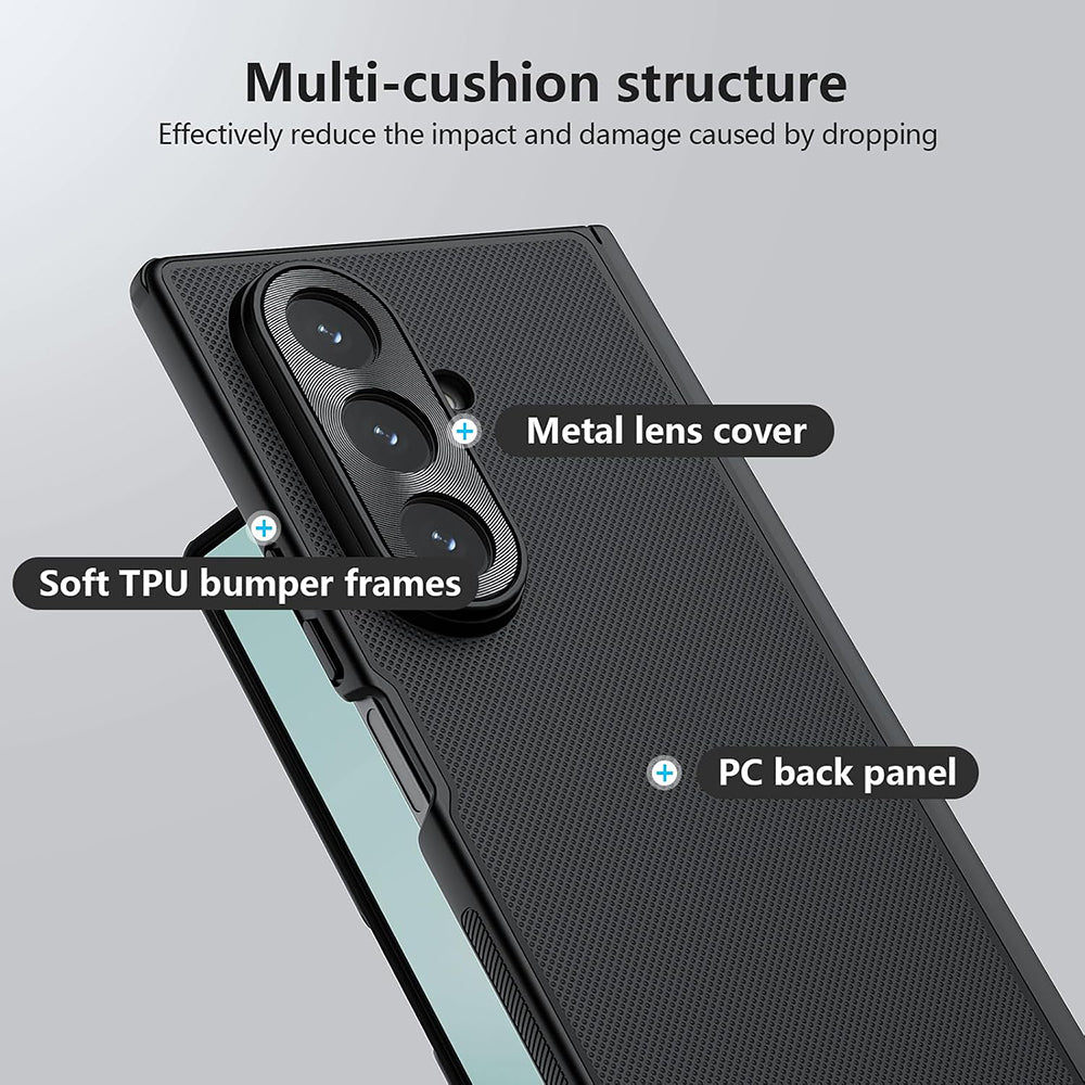 Custodia per Samsung Galaxy Z Fold7 F966, Nillkin, Super Frosted Shield, Nera