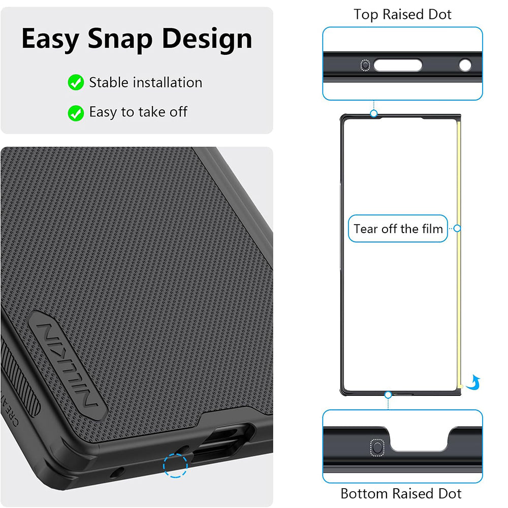 Custodia per Samsung Galaxy Z Fold7 F966, Nillkin, Super Frosted Shield, Nera