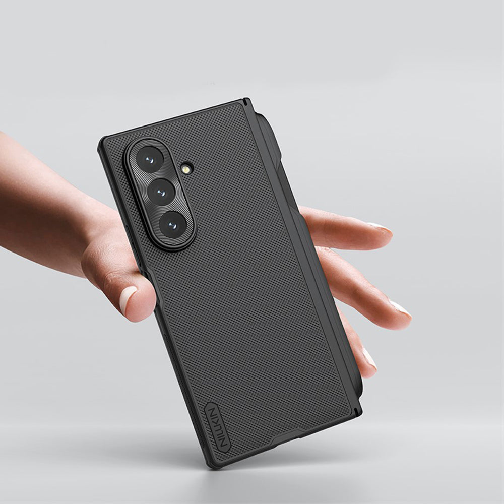 Custodia per Samsung Galaxy Z Fold7 F966, Nillkin, Super Frosted Shield con supporto per penna, Nera