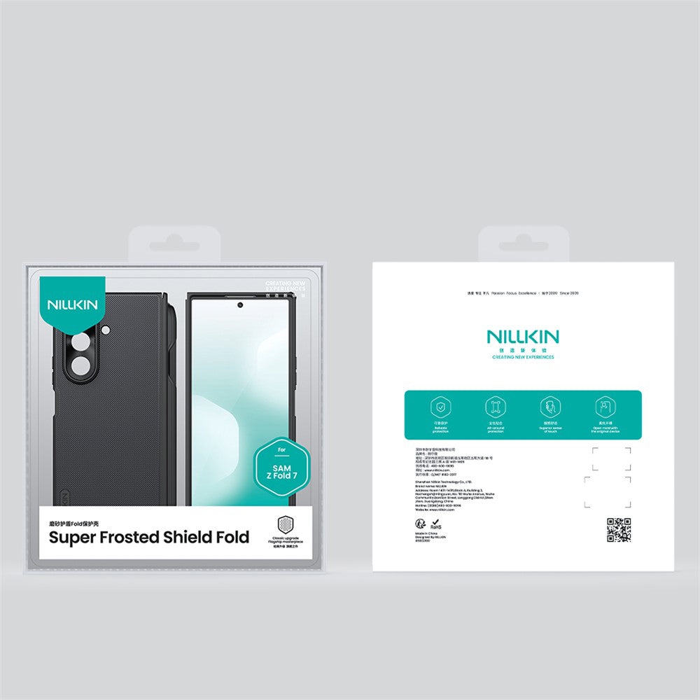 Custodia per Samsung Galaxy Z Fold7 F966, Nillkin, Super Frosted Shield con supporto per penna, Nera