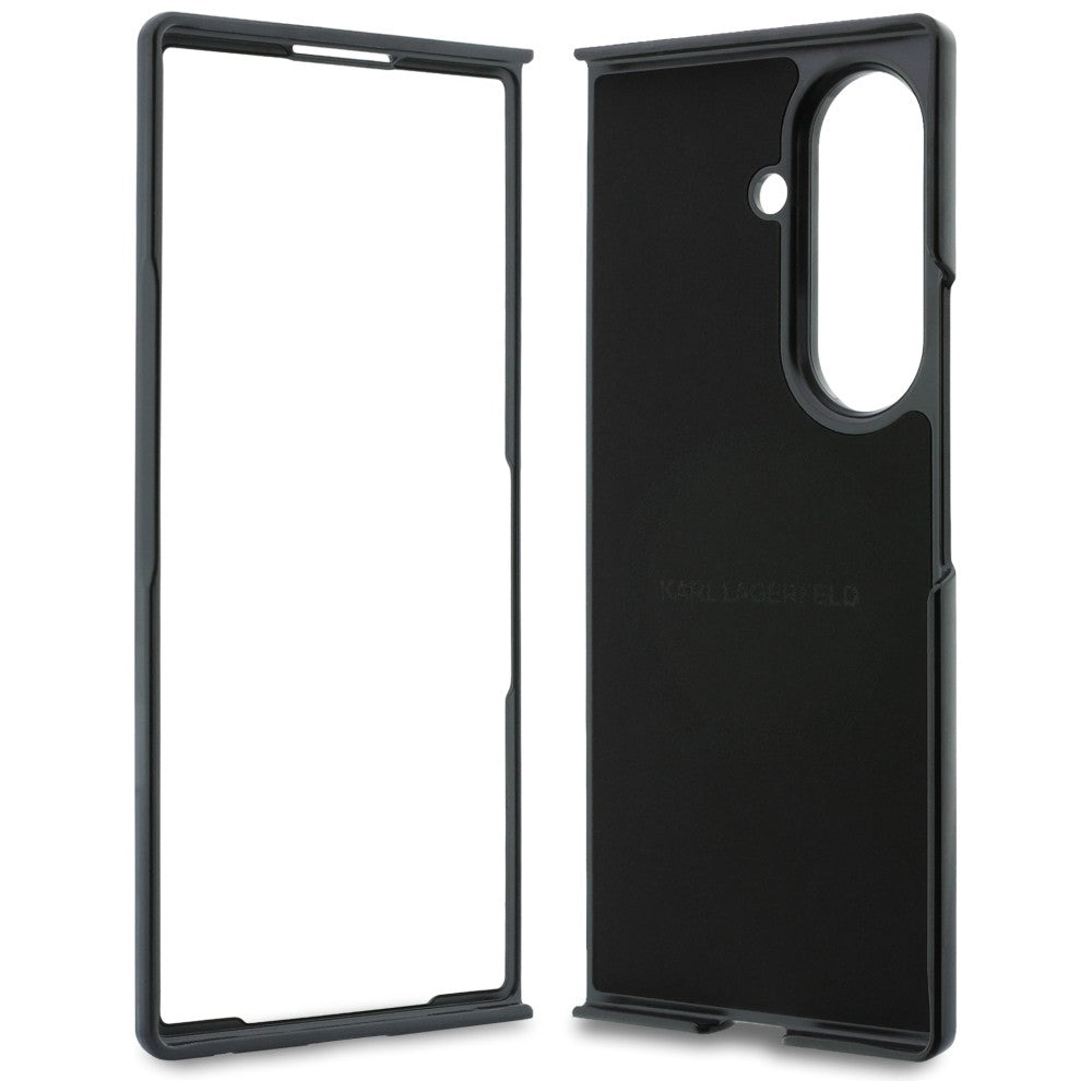 Custodia per Samsung Galaxy Z Fold8 Ultra F976, Karl Lagerfeld, Karl & Choupette Head Pin, Nera