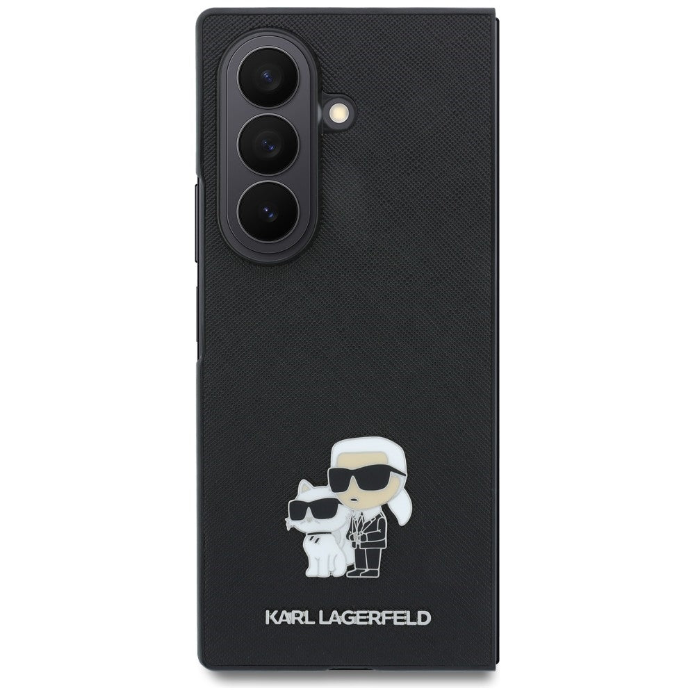 Custodia per Samsung Galaxy Z Fold8 Ultra F976, Karl Lagerfeld, Saffiano Karl & Choupette Metal Pin, Nera
