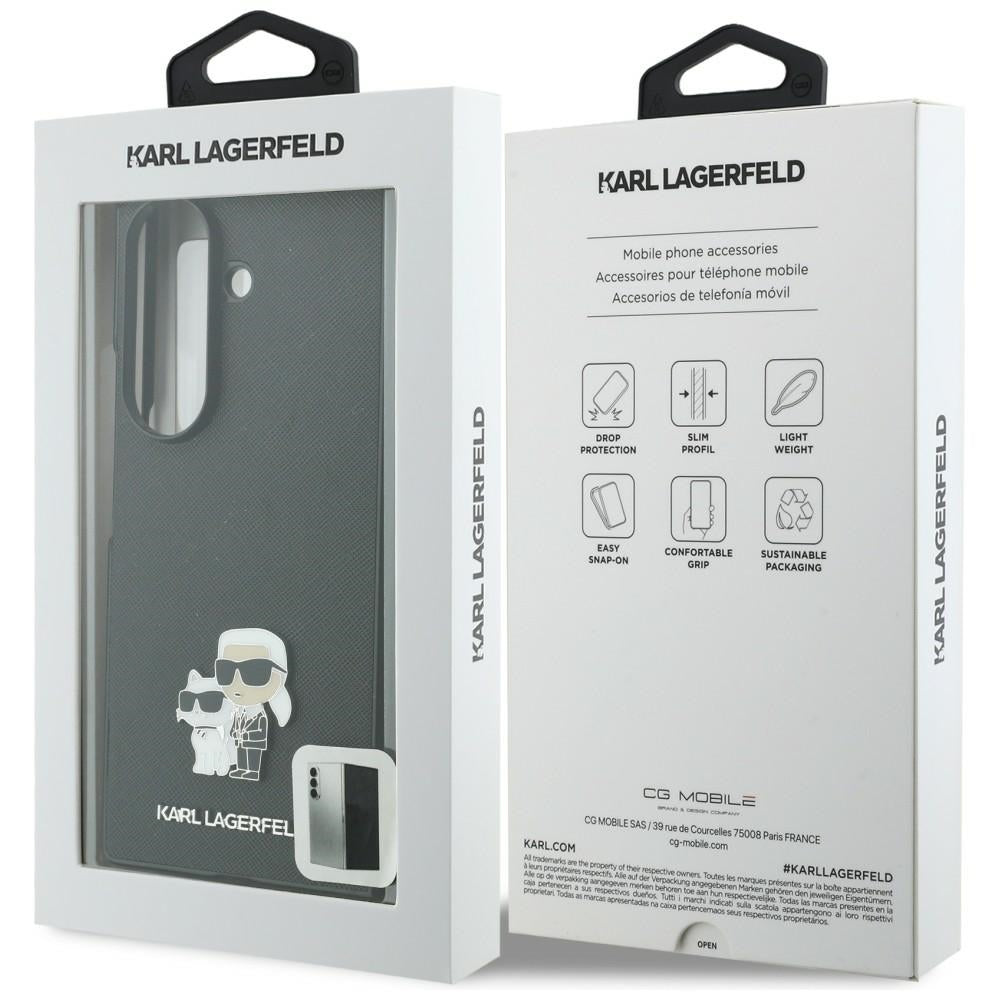Custodia per Samsung Galaxy Z Fold8 Ultra F976, Karl Lagerfeld, Saffiano Karl & Choupette Metal Pin, Nera