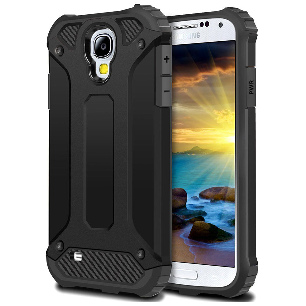 Custodia per Samsung I9500 Galaxy S4, Techsuit, Hybrid Armor, Nera