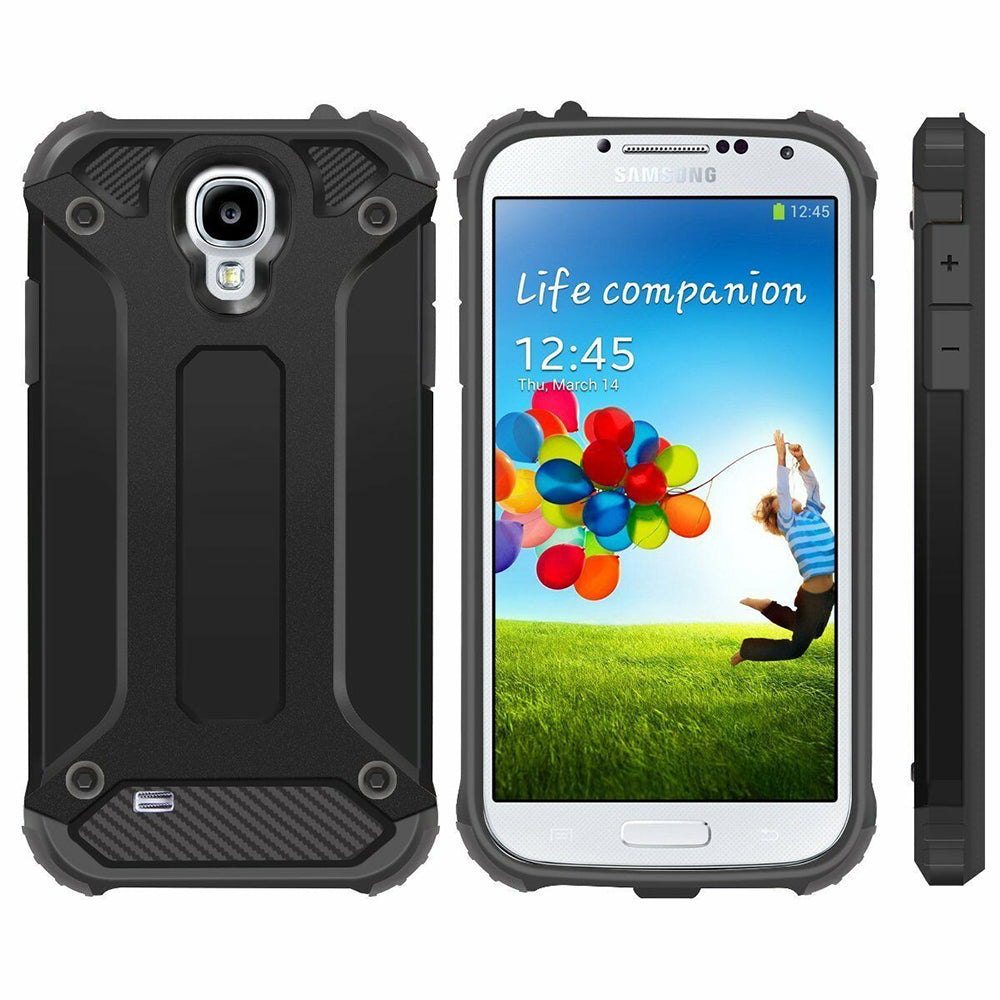 Custodia per Samsung I9500 Galaxy S4, Techsuit, Hybrid Armor, Nera
