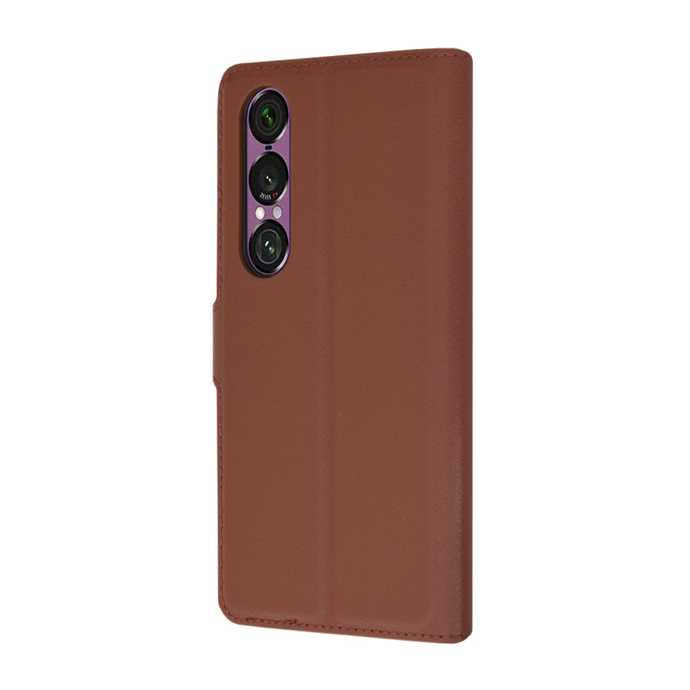 Custodia per Sony Xperia 1 VI, Techsuit, Leather Folio, Marrone