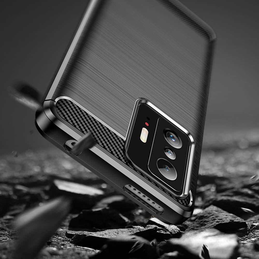Custodia per Xiaomi 11T / 11T Pro, Techsuit, Carbonio, Nera