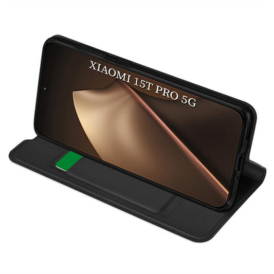 Custodia per Xiaomi 15T Pro, Techsuit, Magskin Book, Nera