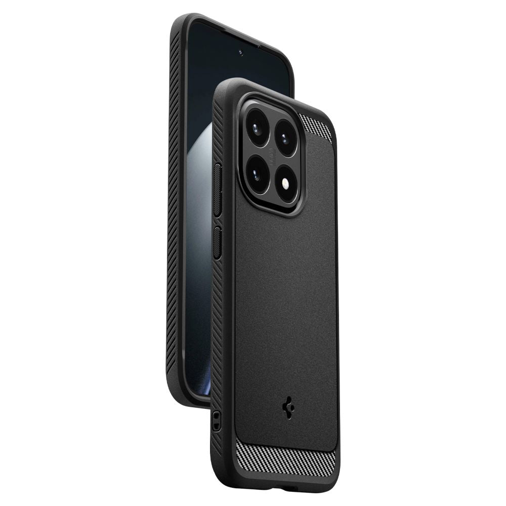 Custodia per Xiaomi 15T, Spigen, Rugged Armor, Nero Opaco ACS10459