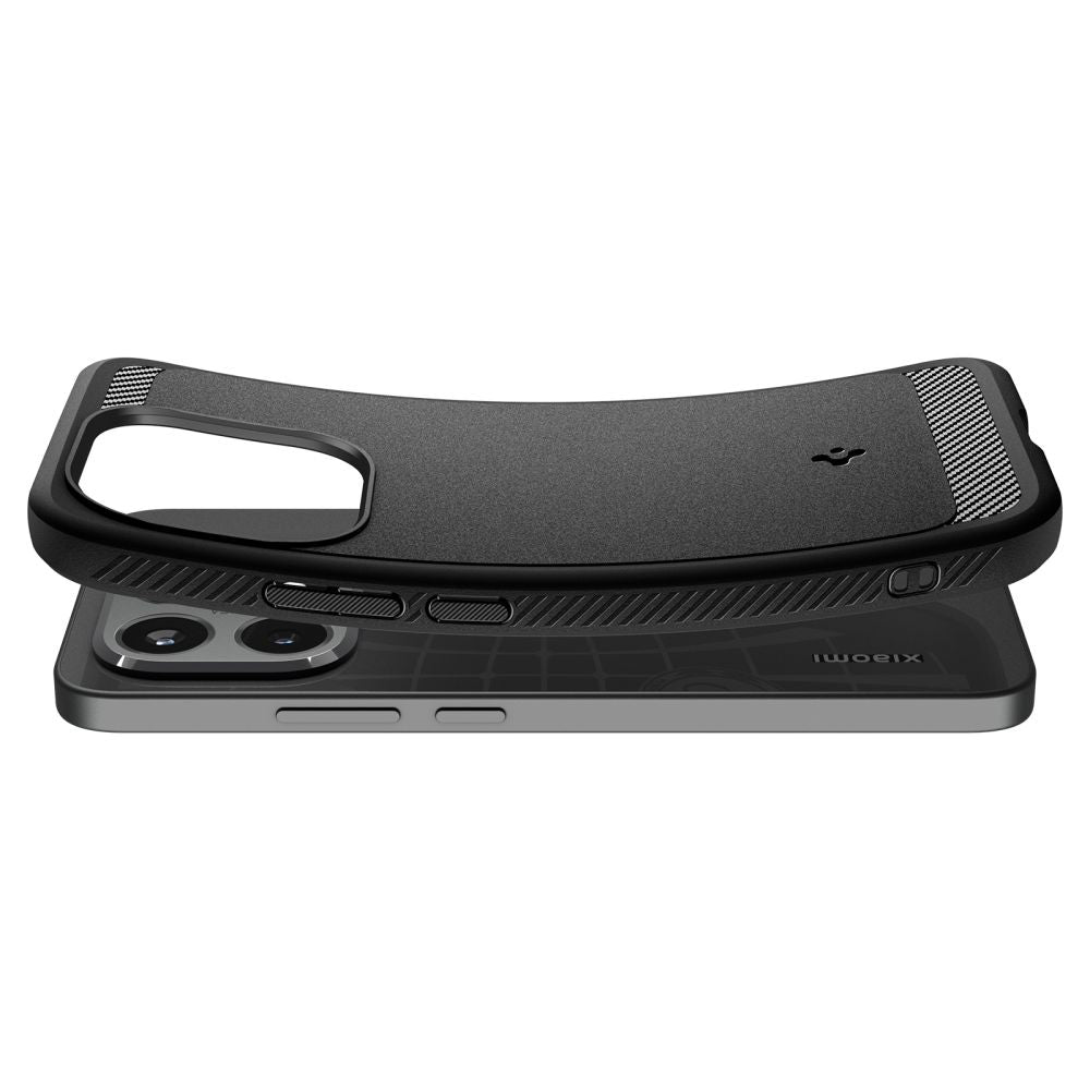 Custodia per Xiaomi 15T, Spigen, Rugged Armor, Nero Opaco ACS10459
