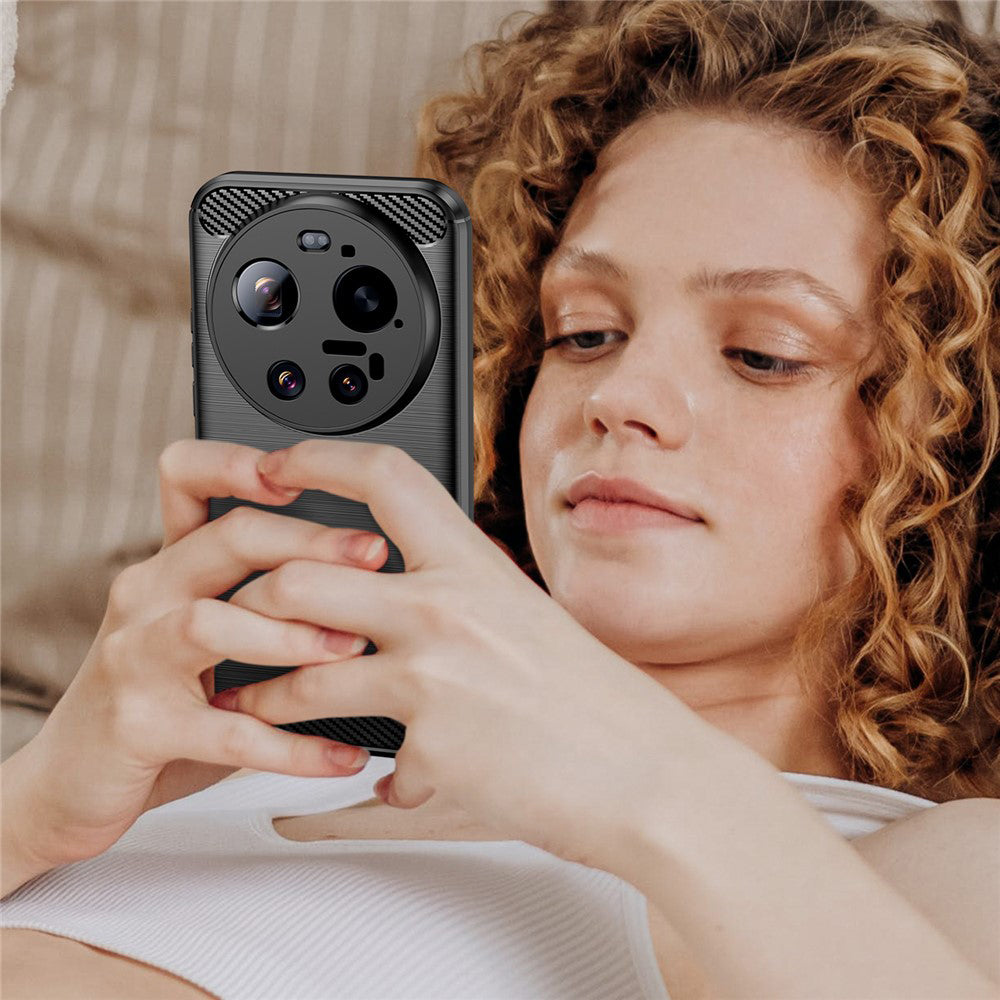 Custodia per Xiaomi 17 Ultra, Techsuit, Carbonio, Nera