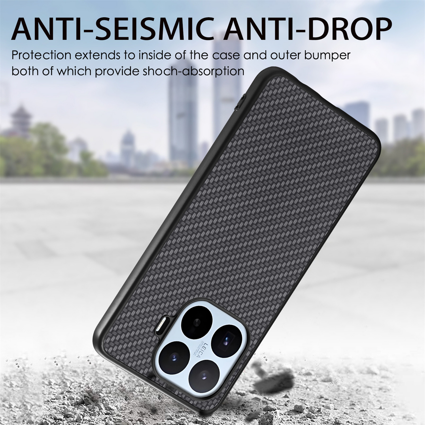 Custodia per Xiaomi 17T, OEM, Carbonio, Nera