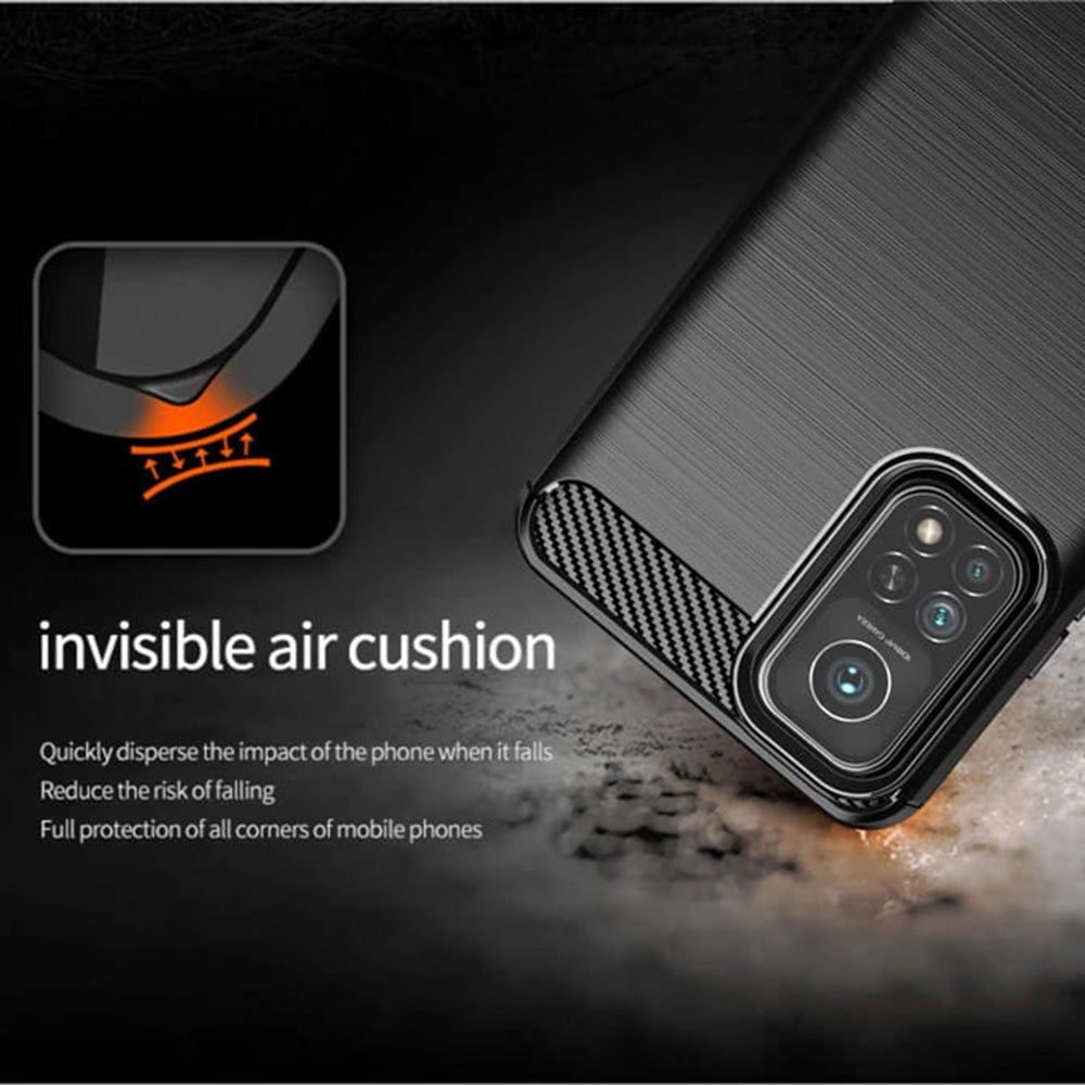 Custodia per Xiaomi Mi 10T 5G / 10T Pro 5G, Techsuit, Carbonio, Nera