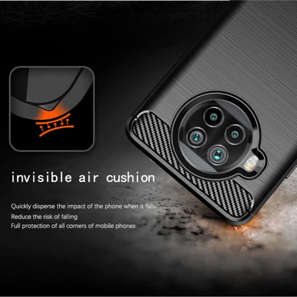 Custodia per Xiaomi Mi 10T Lite 5G, Techsuit, Carbonio, Nera
