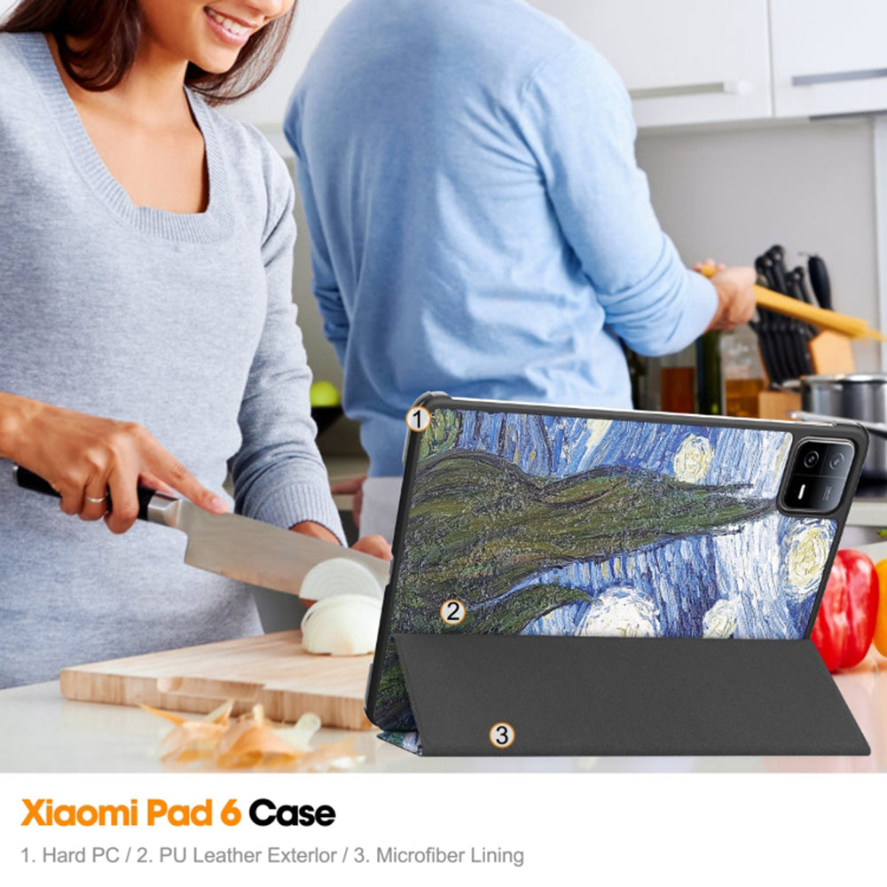 Custodia per Xiaomi Pad 6 / 6 Pro, Techsuit, FoldPro Starry Night, Multicolore