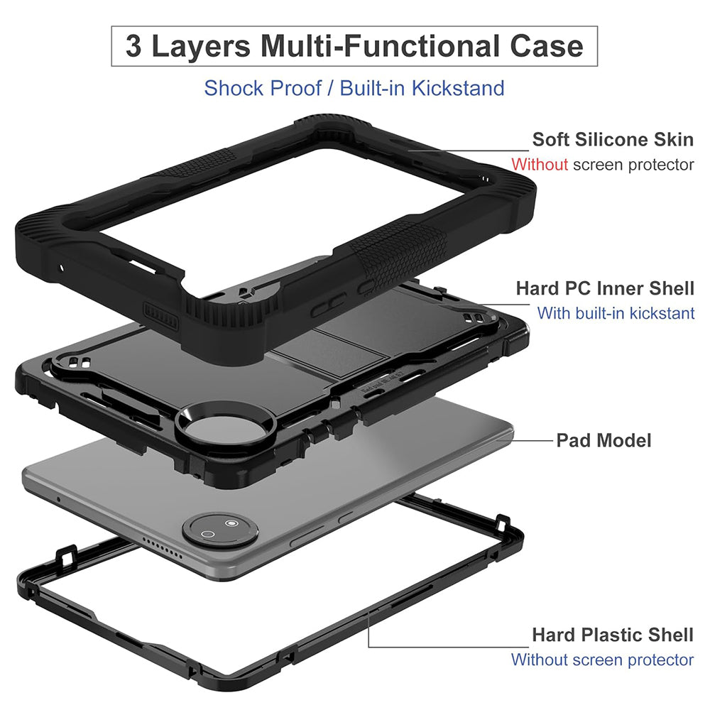 Custodia per Xiaomi Pad 7, Techsuit, Rugged TabShell, Nera