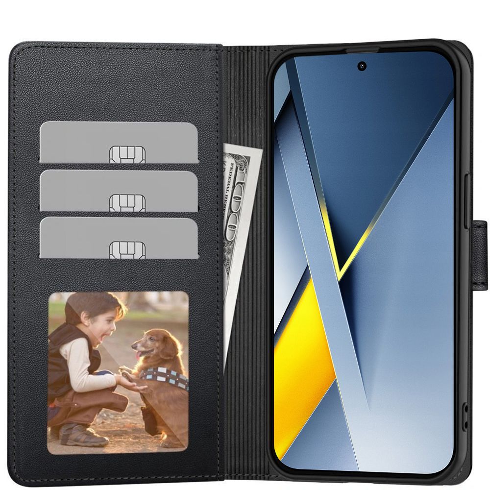 Custodia per Xiaomi Poco F8 Pro, Tech-Protect, Wallet, Nera