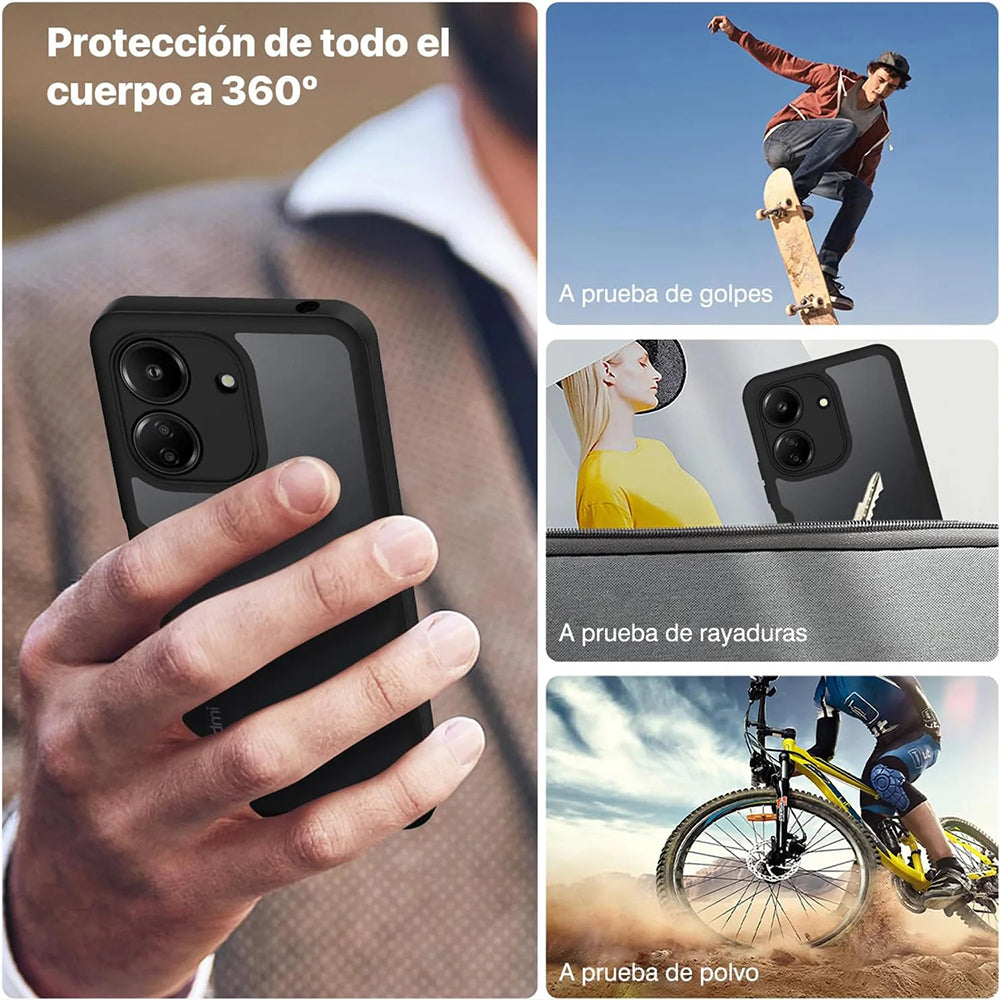 Custodia per Xiaomi Poco C65 / Redmi 13C, Techsuit, ColorVerse 360, Nera