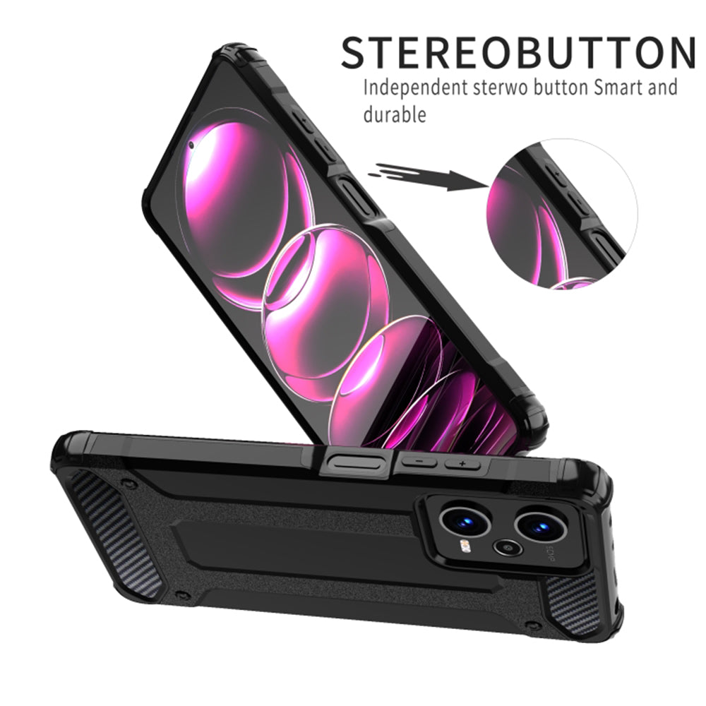 Custodia per Xiaomi Poco C65 / Redmi 13C, Techsuit, Hybrid Armor, Nera